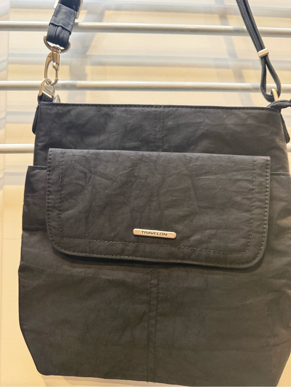Travelon Black Crossbody Bag with Front Flap